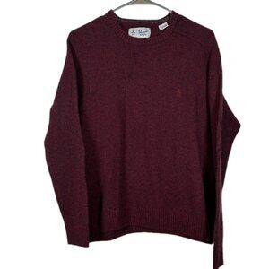 Original Penguin Maroon Crewneck Lambswool Sweater Size XL EUC #DS-1602
